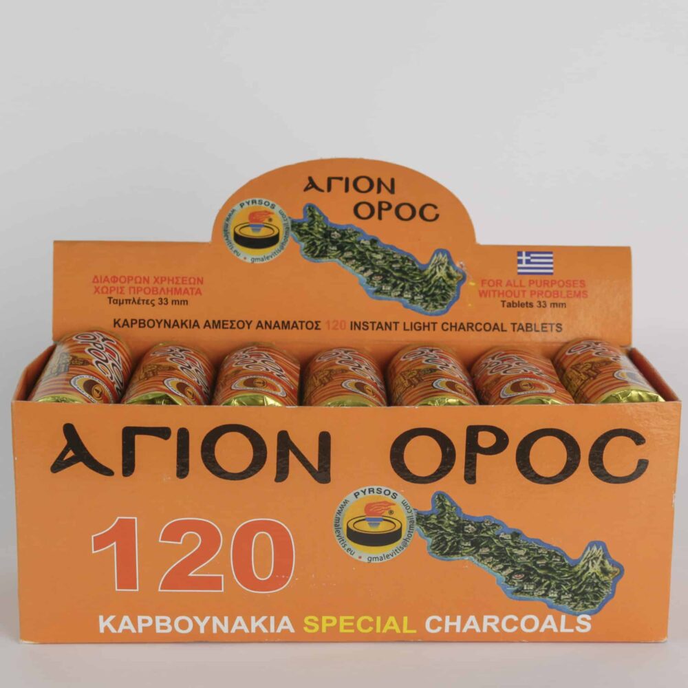Large coals for incense 33mm Mount Athos 20X6 Bobbins
