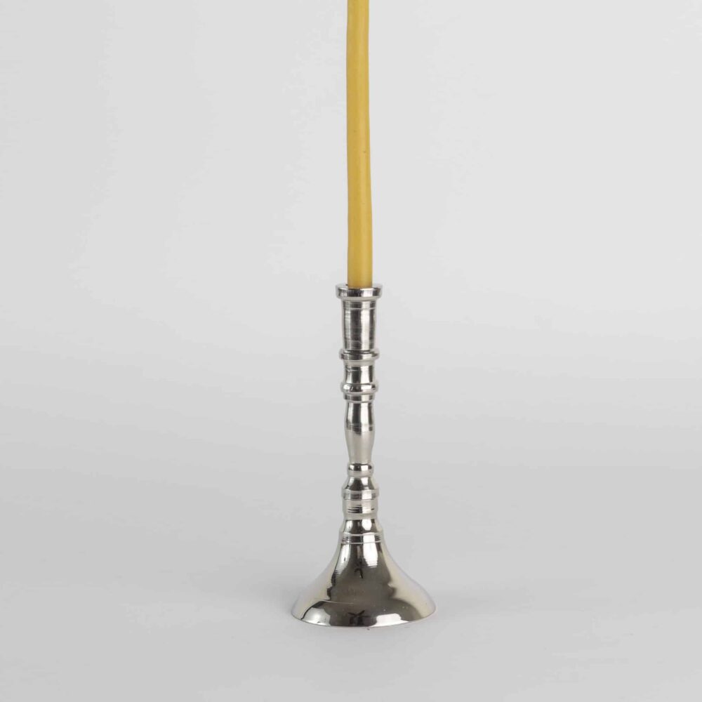 Nickel plated candlestick for 1 Silver candle